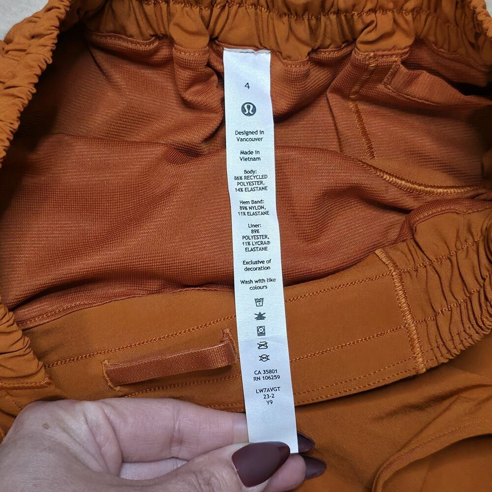 Lululemon Texas Longhorns Hotty Hot High Rise Shorts Burnt Orange Lined Size 4 - Picture 8 of 11